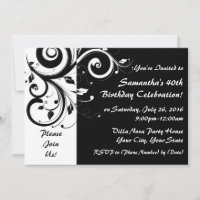 Noir+Blanc 5x7 Inverse Swirl 40 Invitations