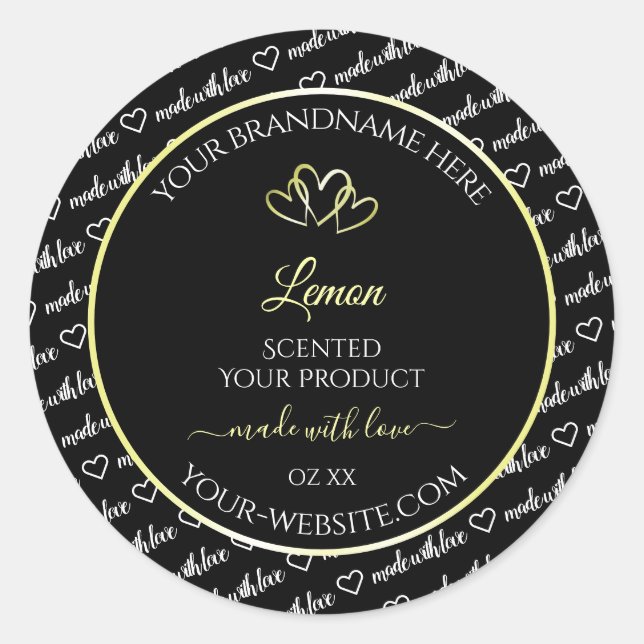 Noir Blanc Art produit Étiquette Cream Hearts (Devant)