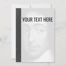 Noir blanc Baruch Spinoza Faire-part Portrait