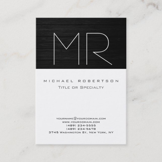 Noir Blanc Chubby Taille Carte de visite chic (Devant)