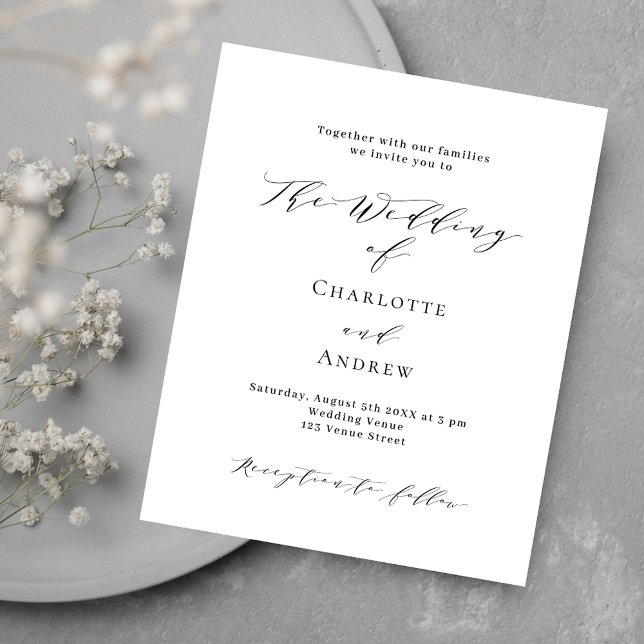 Noir blanc classique formel QR RSVP budget mariage (Créateur téléchargé)