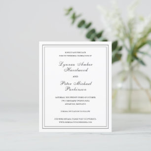 Noir blanc classique Mariage budgétaire Enregistre
