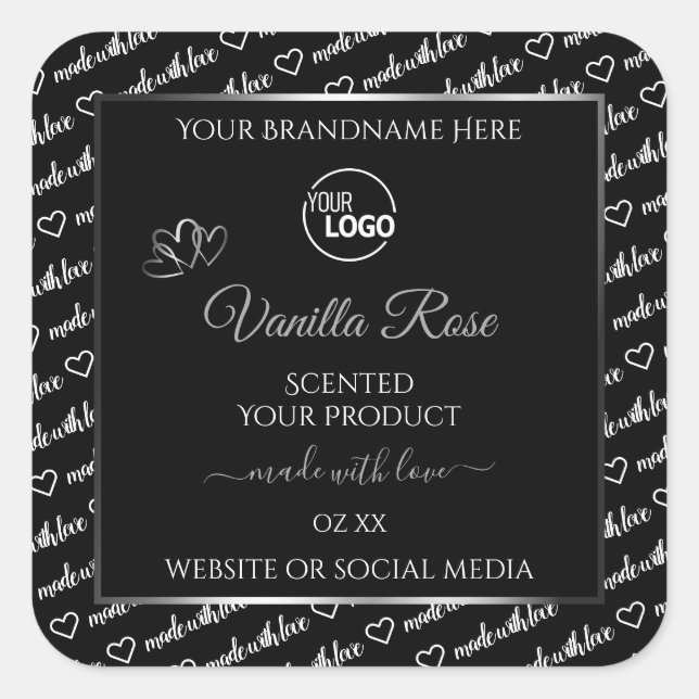 Noir Blanc Cloud Argent produit Étiquette Logo (Devant)