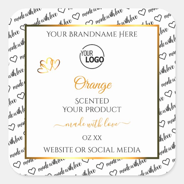 Noir Blanc Cloud Orange Produit Logo Étiquette (Devant)