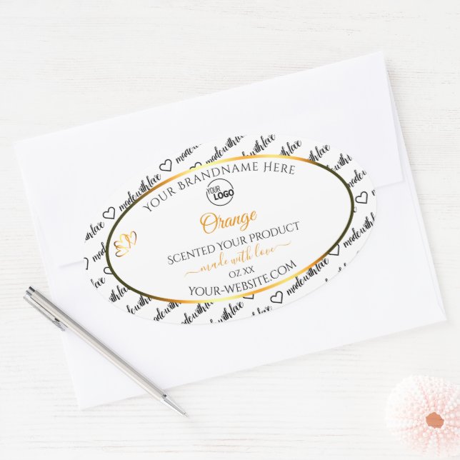 Noir Blanc Cloud Orange Produit Logo Étiquette (Enveloppe)
