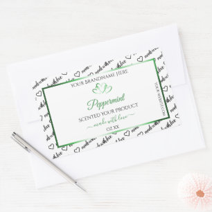 Noir Blanc Cloud Produit Étiquettes Coeurs verts