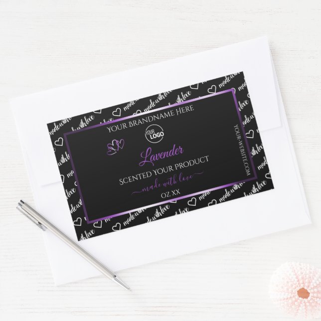 Noir Blanc Cloud Purple Produit Logo Étiquette (Enveloppe)