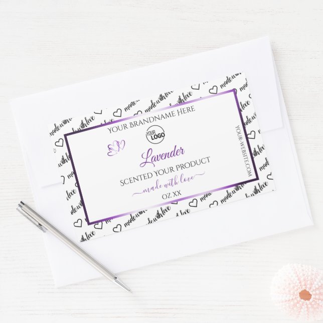 Noir Blanc Cloud Purple Produit Logo Étiquette (Enveloppe)