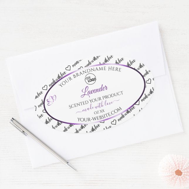 Noir Blanc Cloud Purple Produit Logo Étiquette (Enveloppe)