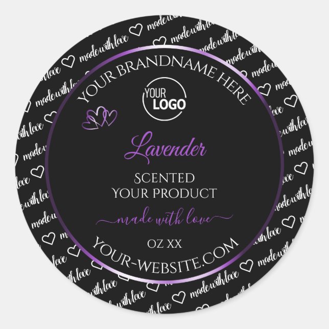 Noir Blanc Cloud Purple Produit Logo Étiquette (Devant)