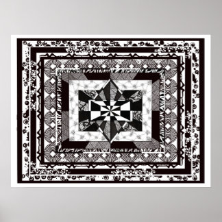 noir blanc détaillé énorme Colossal Room Poster d'