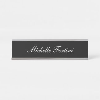 Noir blanc écriture minimaliste Plaque moderne