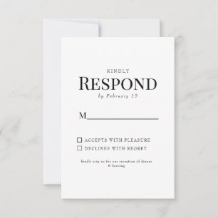 Noir & Blanc Elégant Mariage Vintage Floral RSVP