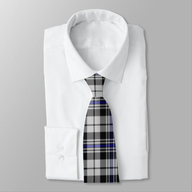 Noir blanc et bleu Plaid Cravate (Attaché)