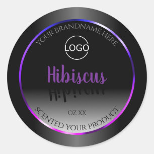 Noir Blanc Étiquette violet rose cadre Logo