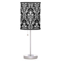 Noir Blanc Floral Damask