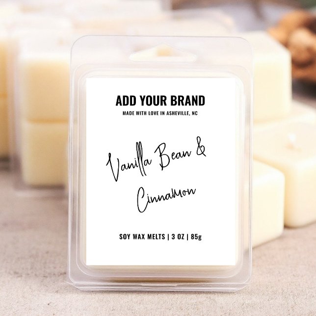 Noir Blanc Fonte minimaliste Moderne Étiquette 3x2 (Créateur téléchargé)