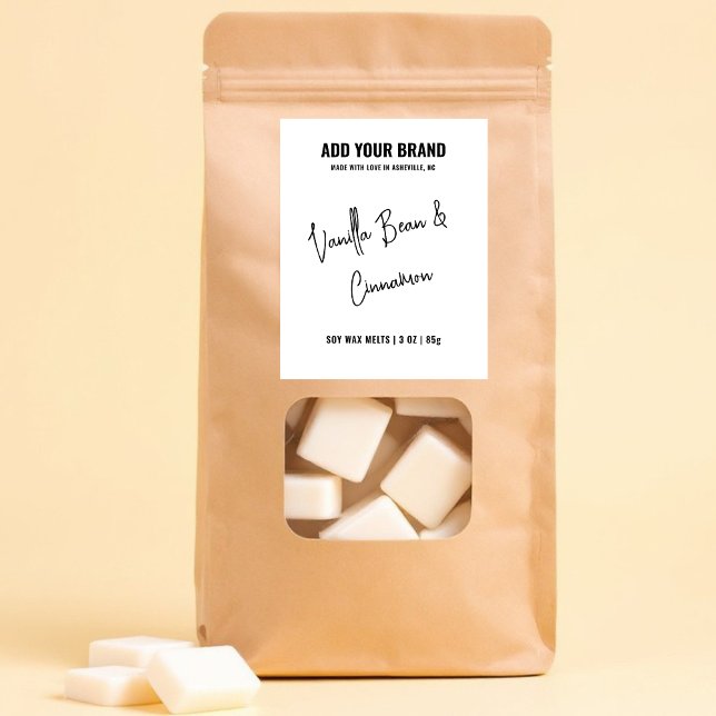 Noir Blanc Fonte minimaliste Moderne Étiquette 3x2 (Créateur téléchargé)