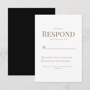 Noir & Blanc Gold Texte Mariage RSVP