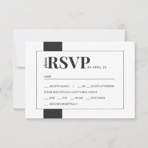 Noir blanc gras mariage minimum RSVP choix de repa