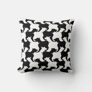 Noir Blanc L Faux Pied de Poule Coussin de mode 2
