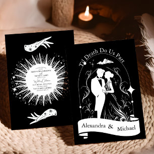 Noir Blanc Le Mariage de la carte Tarot Lots