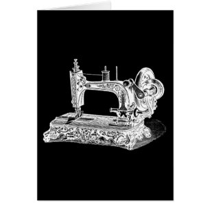 Noir blanc machines vintages de machine à coudre