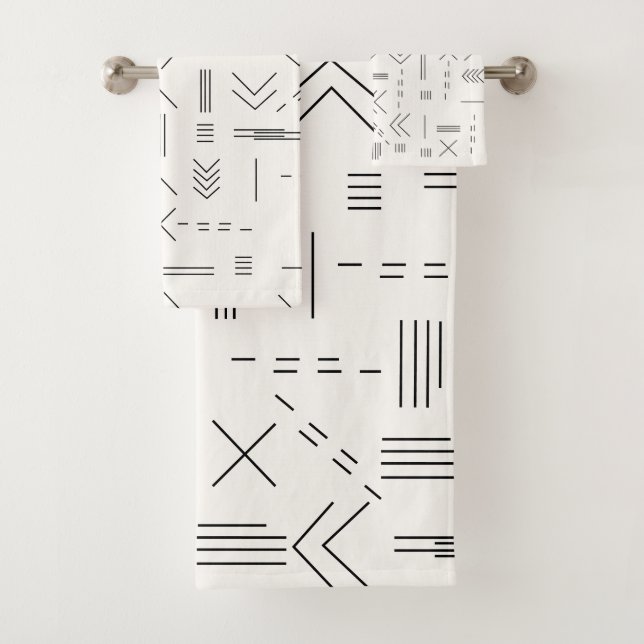 Noir Blanc magnifique Motif géométrique moderne (En situation)