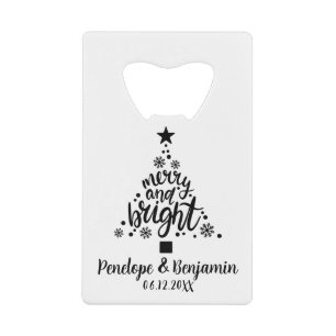 Noir & Blanc Mariage de Noël Faveurs Merci de Noël