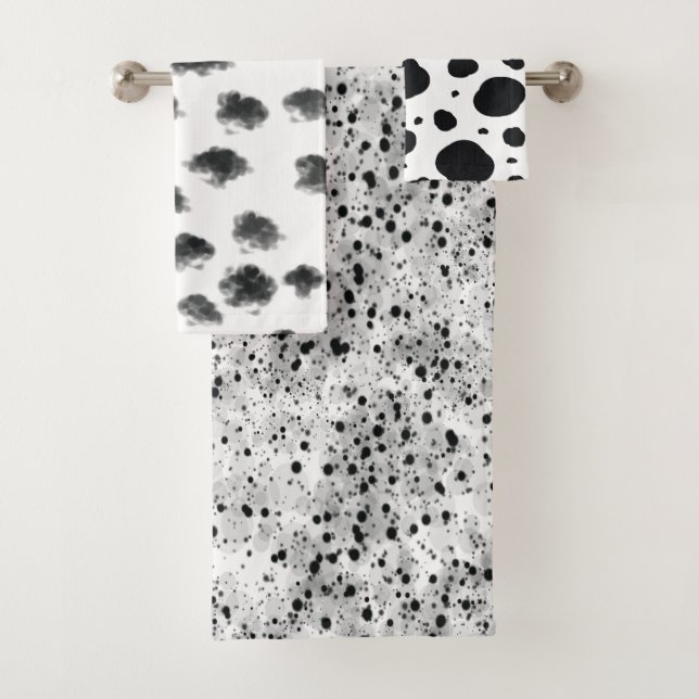 noir blanc moderne dalmate taches animal motif (En situation)