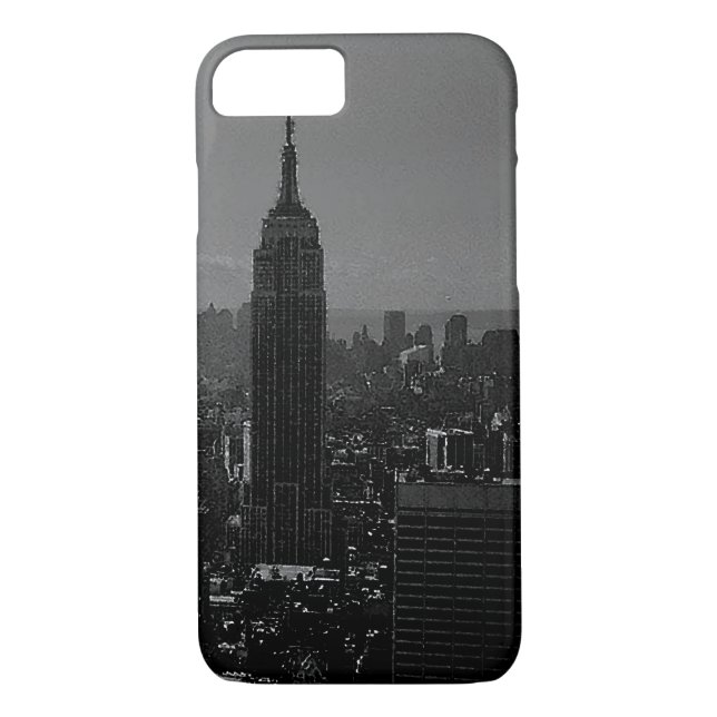Noir blanc New York City iPhone 7 Coque (Dos)