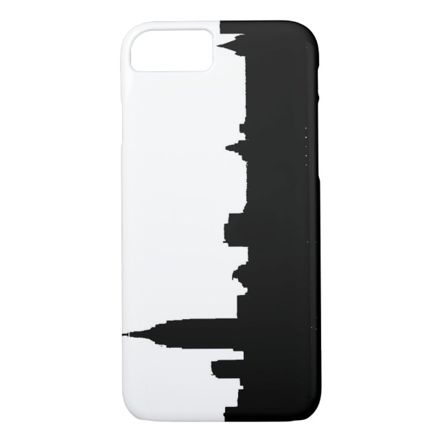 Noir Blanc New York Silhouette iPhone 7 Coque (Dos)