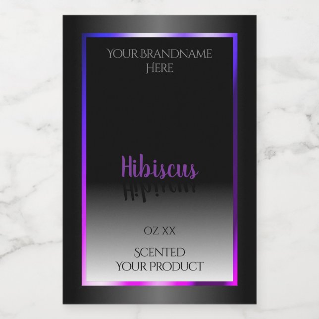 Noir Blanc Produit Étiquettes Bleu Violet Rose Cad (Étiquettes simples)