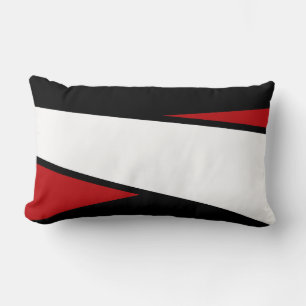 Noir, Blanc, Rouge Grilles Design, Lumbar Coussin