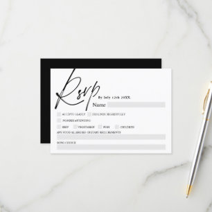 Noir blanc script calligraphie nourriture rsvp mar