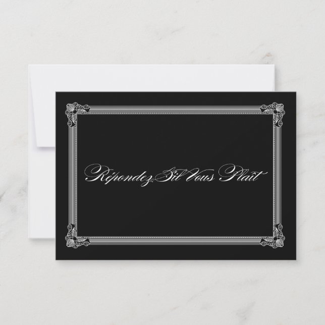 Noir & Blanc style Poster de mariage RSVP (Devant)