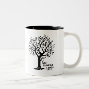 Noir/blanc tasse de 11 onces - adoption d'arbre