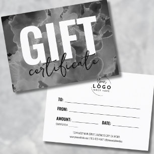 Noir Blanc Votre Certificat Cadeau Entreprise Logo