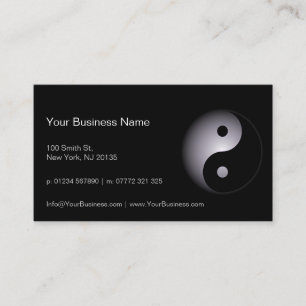 Noir Blanc Yin Yang Professionnel - Carte de visit
