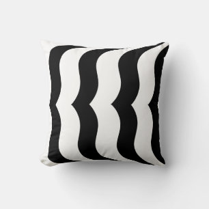 noir + blanc zèbre rayure motif moderne coussin mo