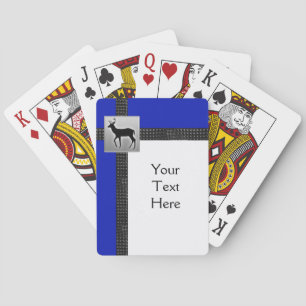 Noir, Bleu, Blanc Cartes de jeu avec un Cerf