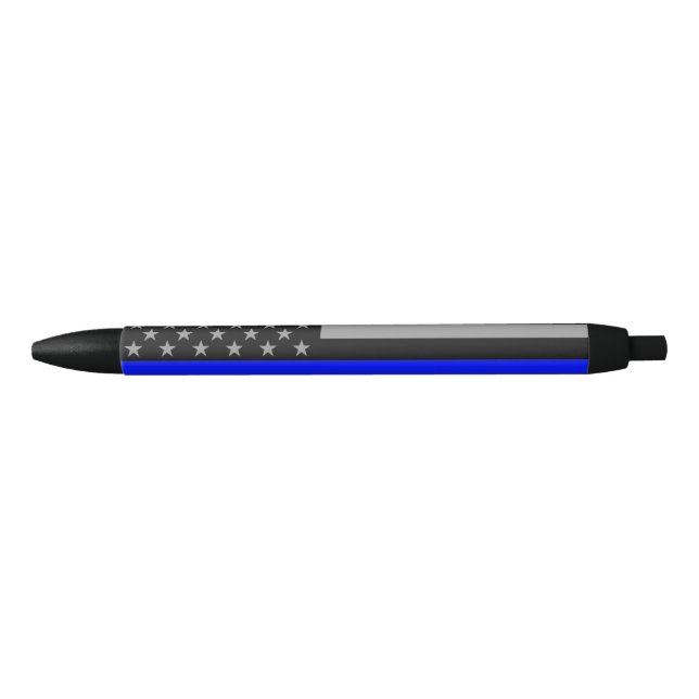 Noir Blue Line mince marquent le stylo à l'encre noire (Devant)
