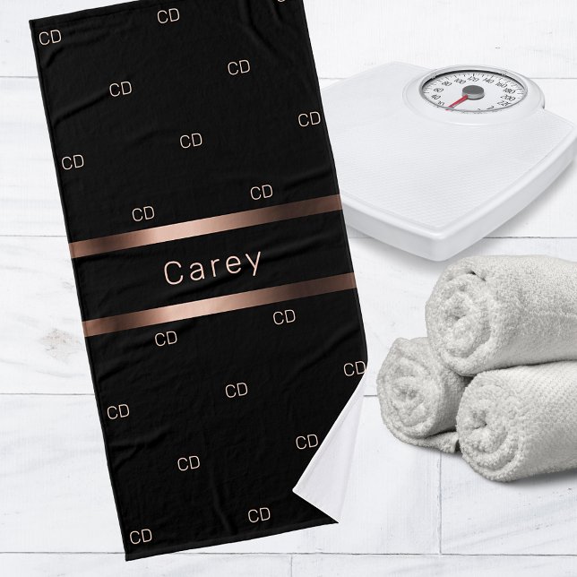 Noir bronze monogramme initiales nom du motif (Créateur téléchargé)