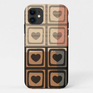 Noir, brun, gris Coeurs vintages coque iphone