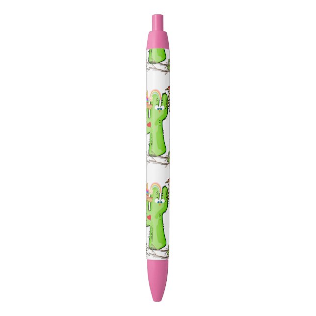 Noir Bureau de stylo et école Stylo Oiseau Cactus (devant Vertical)