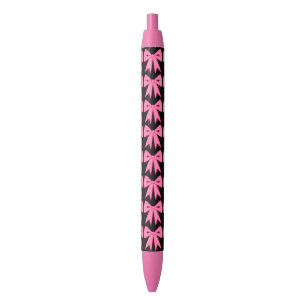 Noir Cadeau stylo de bureau scolaire à ruban rose