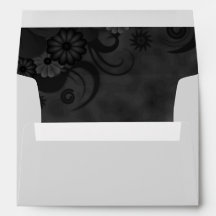 Noir Chalkboard Floral Enveloppes de mariage éléga