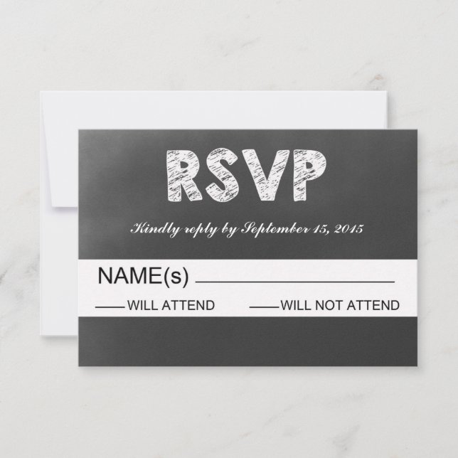Noir Chalkboard Wedding RSVP (Devant)