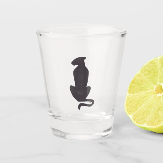 Noir Chat Silhouette verre tourné (Devant)
