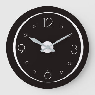 Noir chic avec les horloges >Simplistic blanches